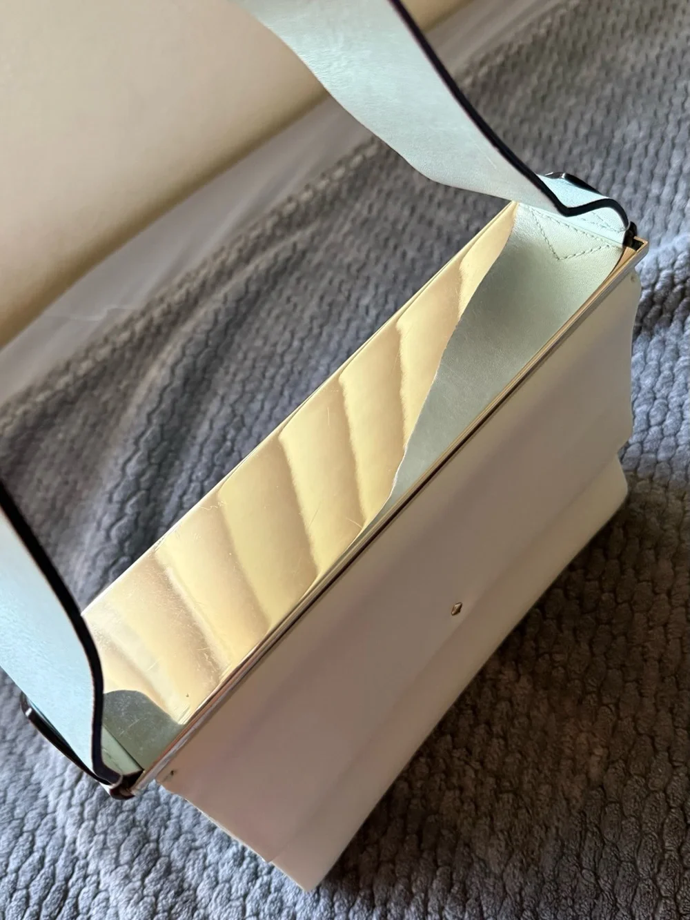 Rare Unique Kate Spade Luna duck egg blue leather shoulder bag